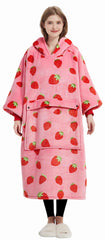 KFUBUO vue avant du hoodie couverture fraise, confort instantané