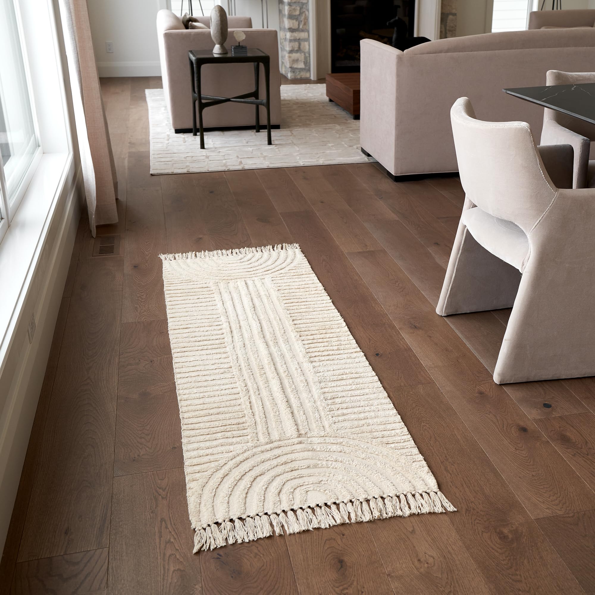 KIBAGA tapis face avant crème apportant style bohème et confort