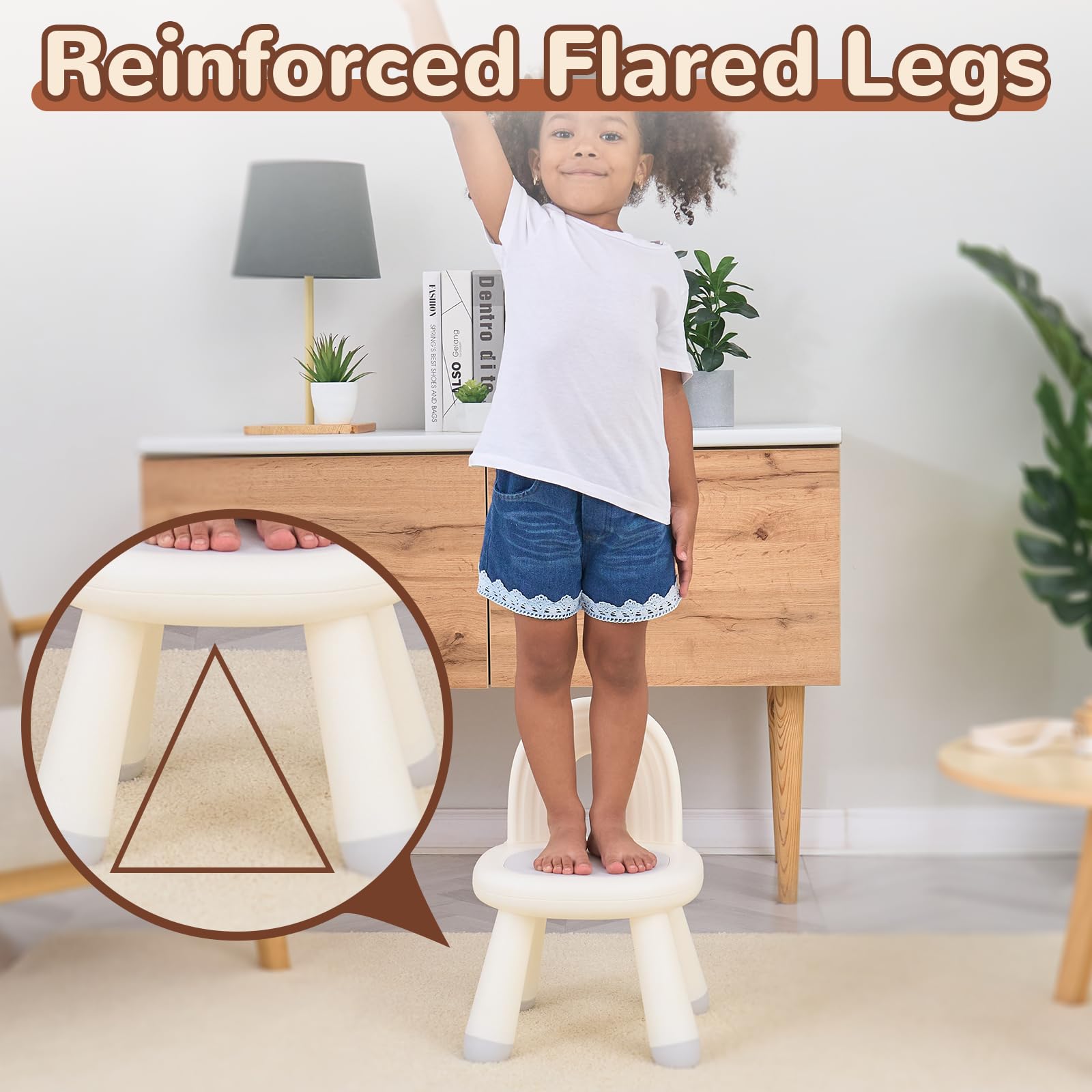 KidBloom chaise pieds coniques pour une base anti-basculement