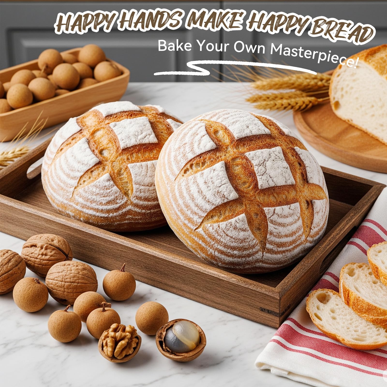 Kikcoin banneton mise en scene cuisine style alimentaire pour présentation conviviale