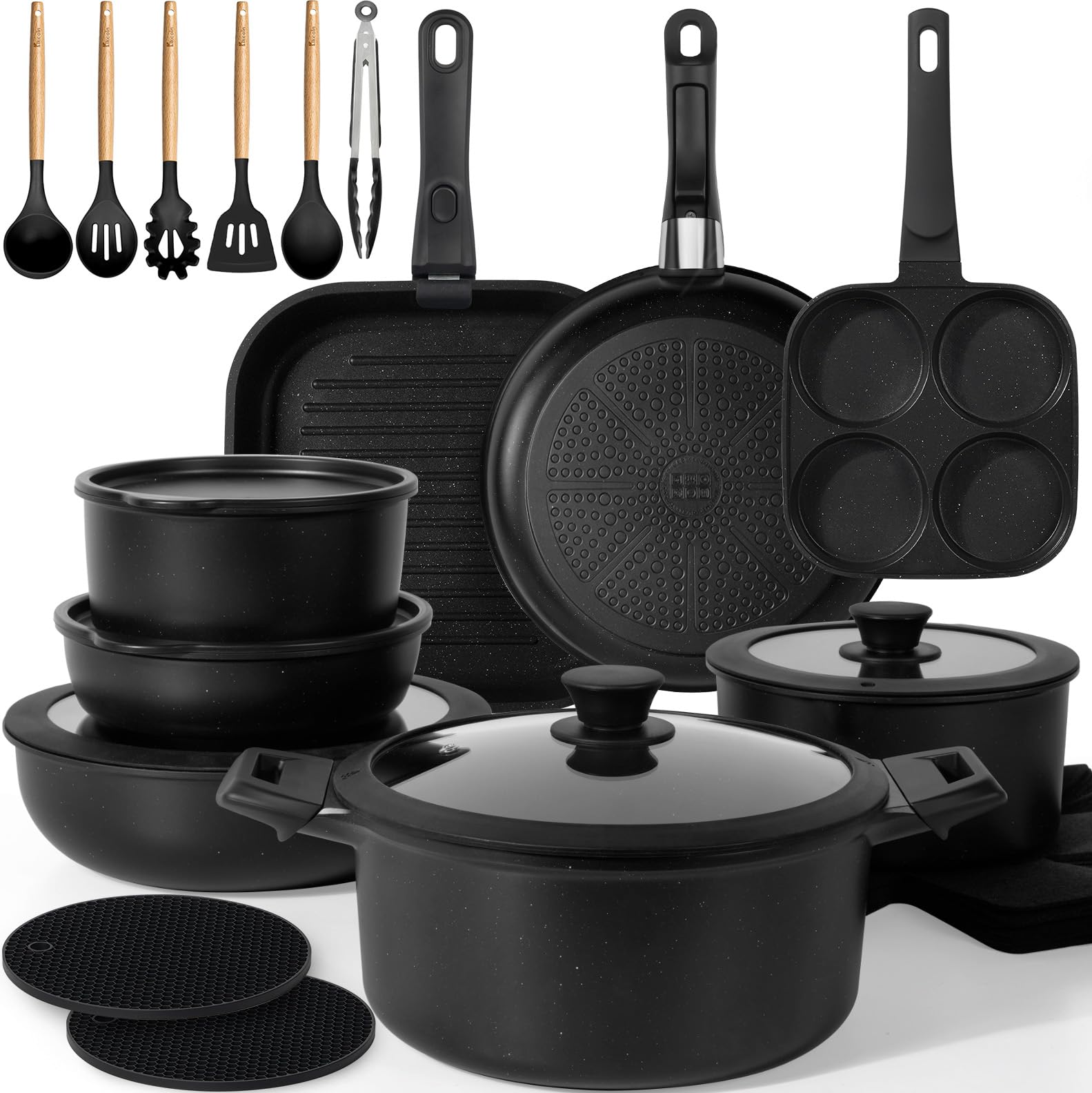 Kikcoin ensemble 30 pièces présenté devant pour équiper toute cuisine