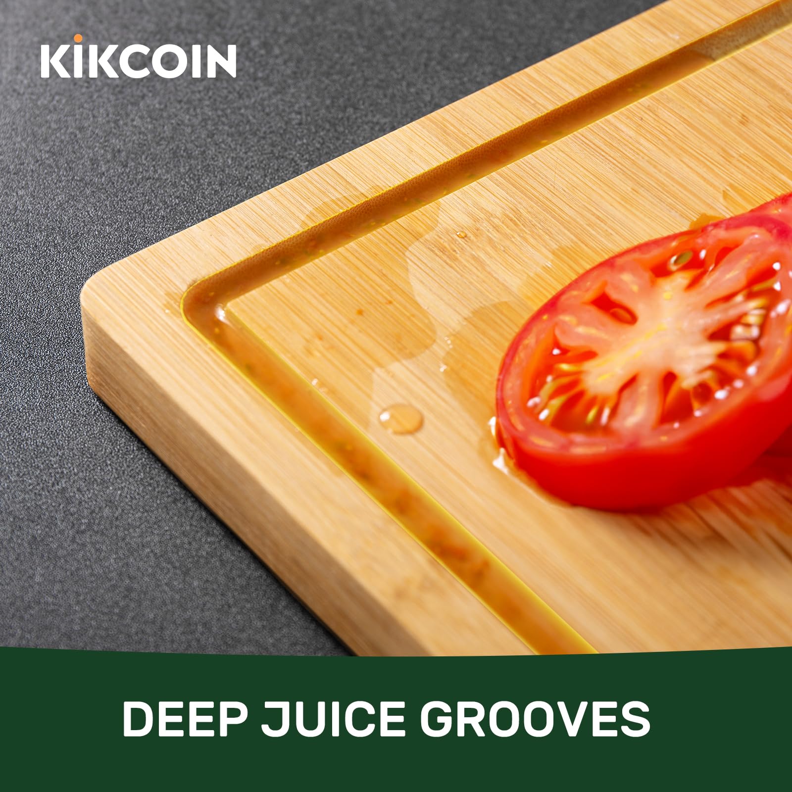 Kikcoin détail de la gouttière profonde captant les jus et évitant les débordements
