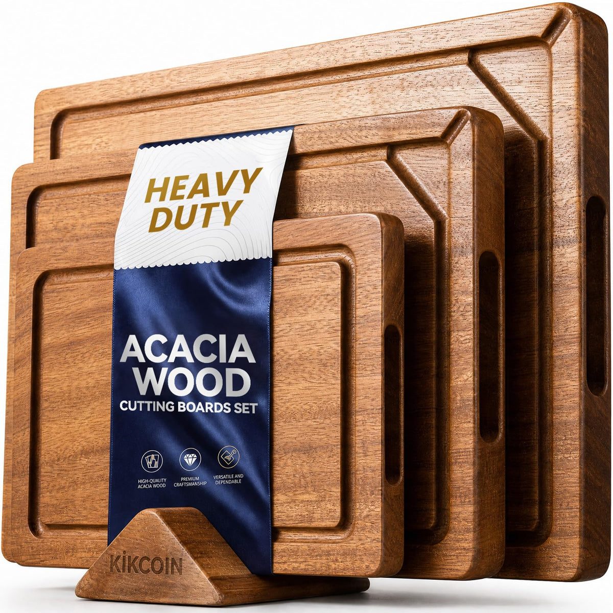 Kikcoin planche acacia face avant durable et élégante pour préparation