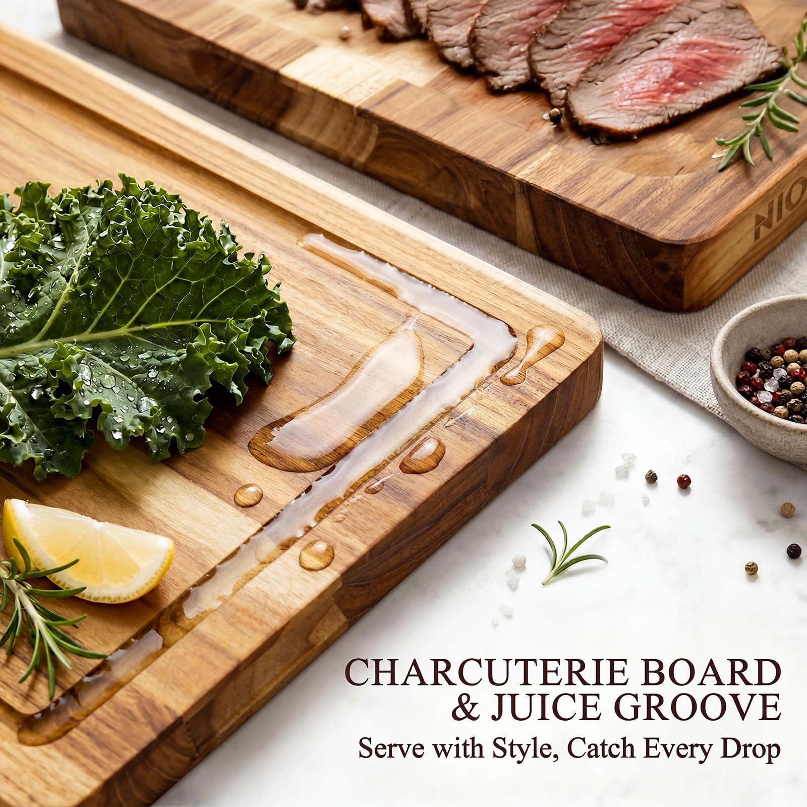 Kikcoin planche utilisée pour charcuterie présentée avec style