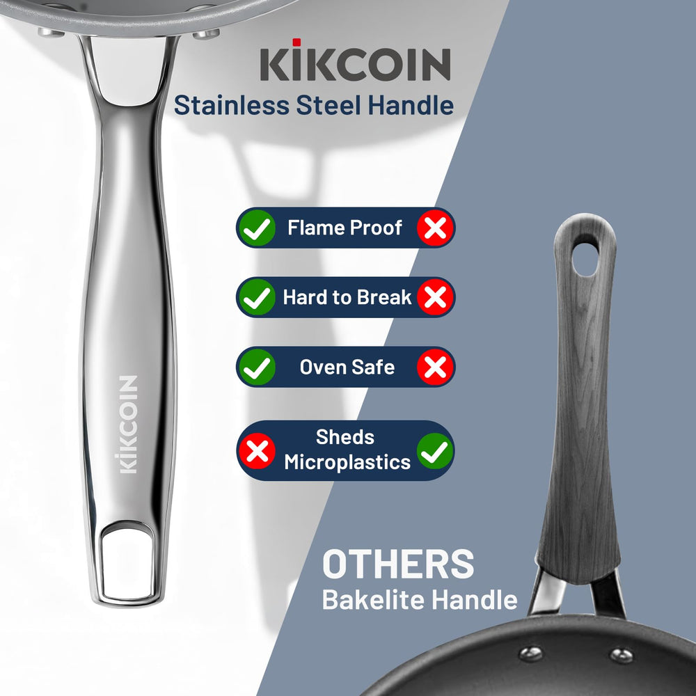 Poêle Kikcoin avec peu d’huile pour frire sainement et moins d’adhérence