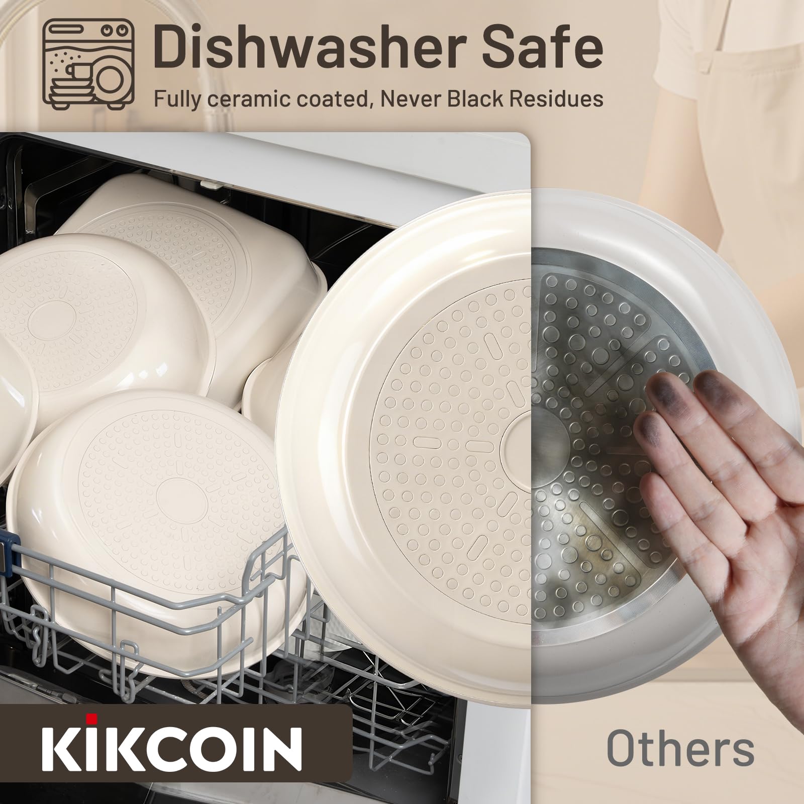 Kikcoin poêle grill 10" gros plan pour marquer les aliments