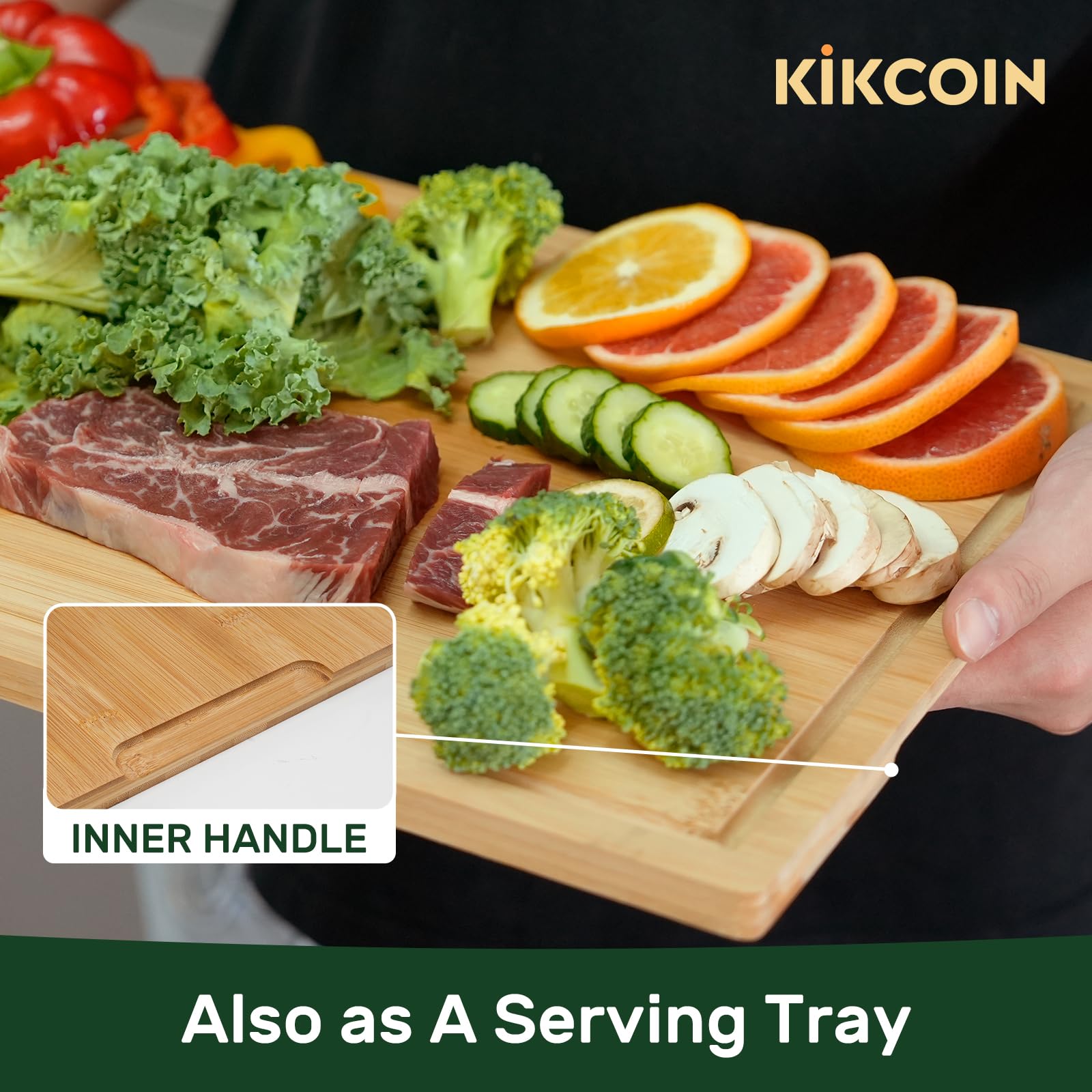 Kikcoin poignée intégrée invisible facilitant la préhension et le transport