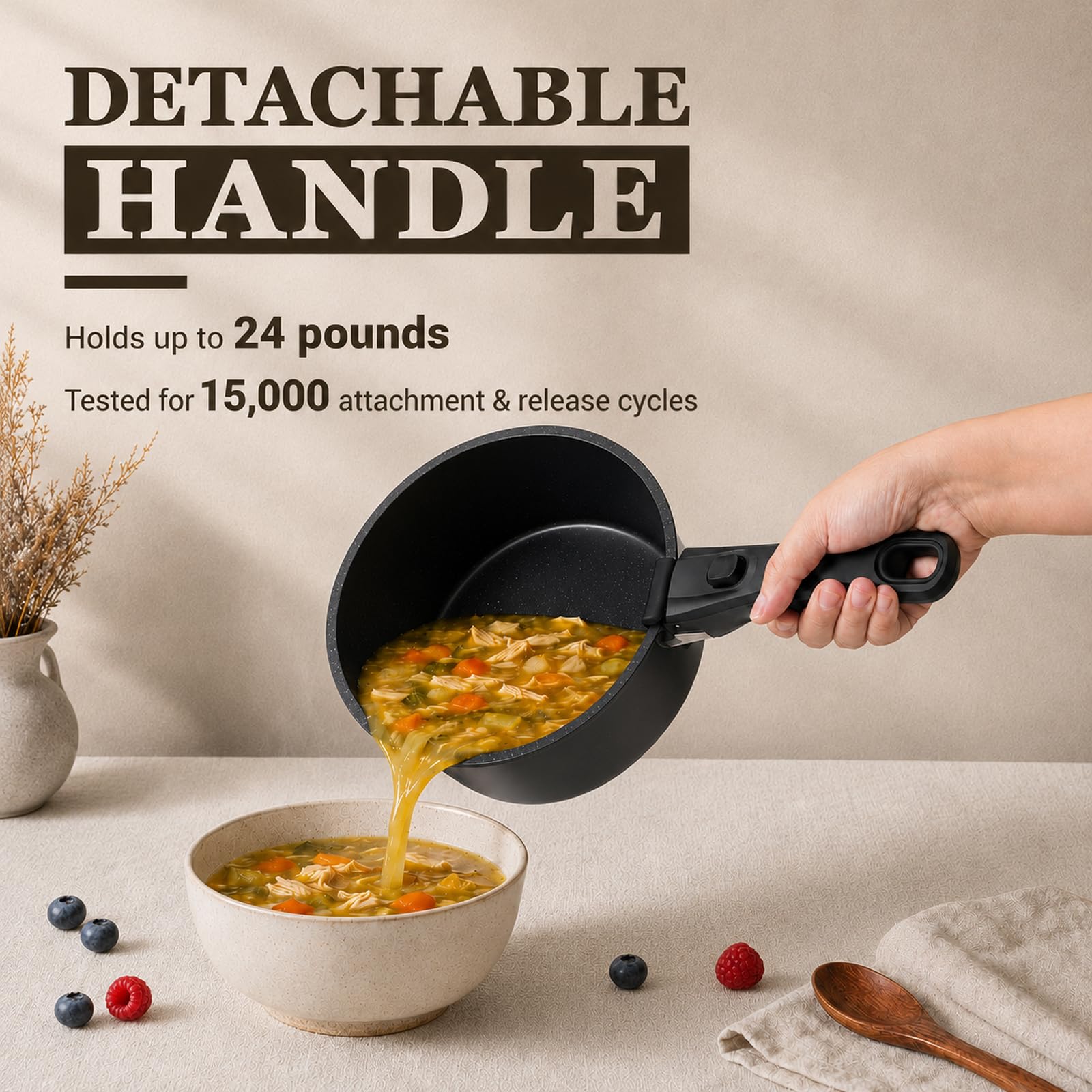 Kikcoin comparaison d’échelle montrant tailles des casseroles et poêles