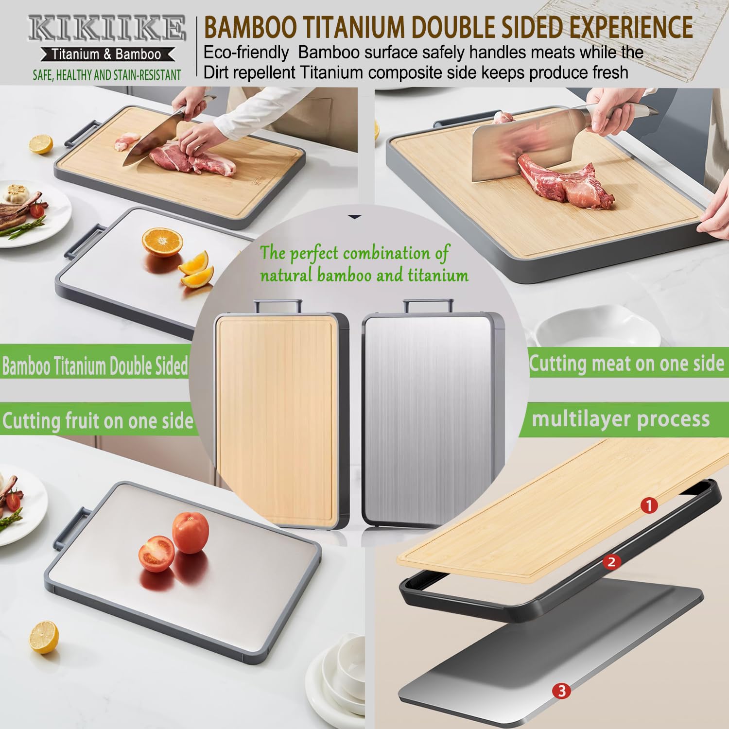 Planche KIKIIKE comparaison taille parfaite pour usage quotidien en cuisine