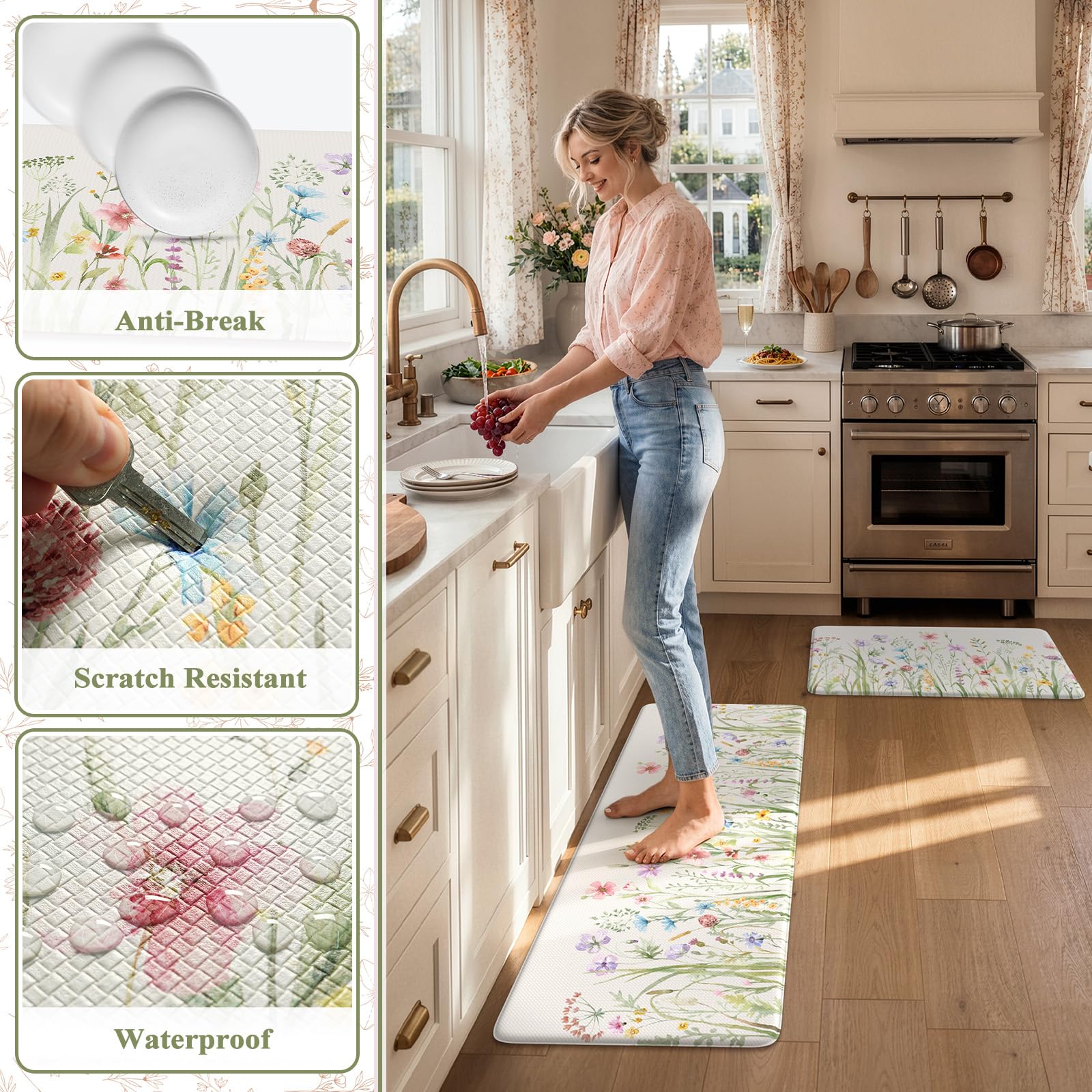 KIMODE tapis posé sur carrelage assurant adhérence et confort