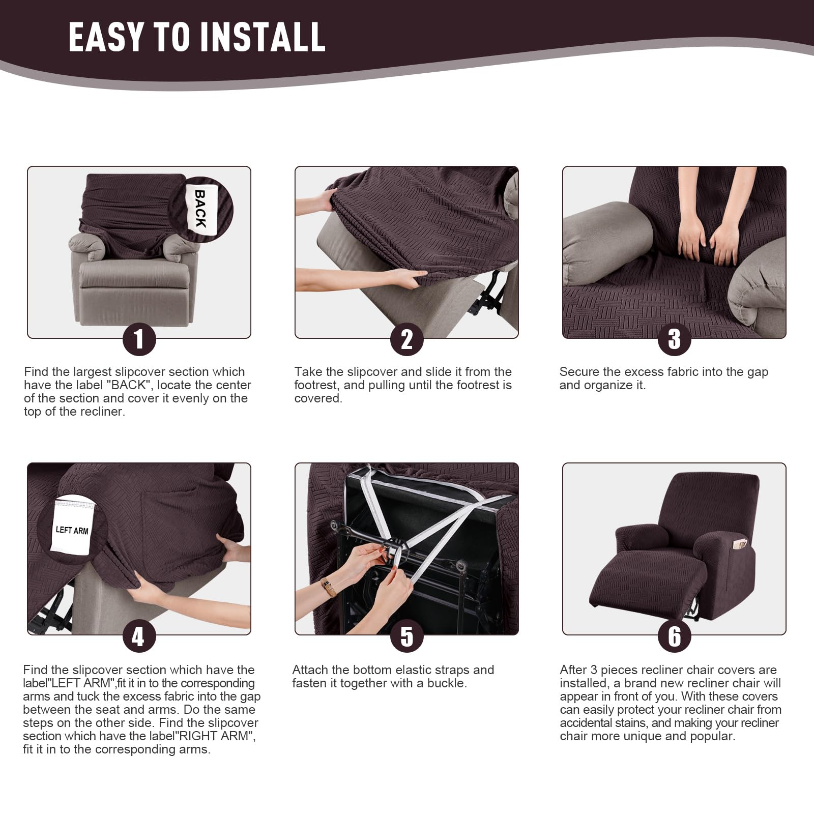 KinCam sangles et élastiques sous fauteuil pour fixation sûre