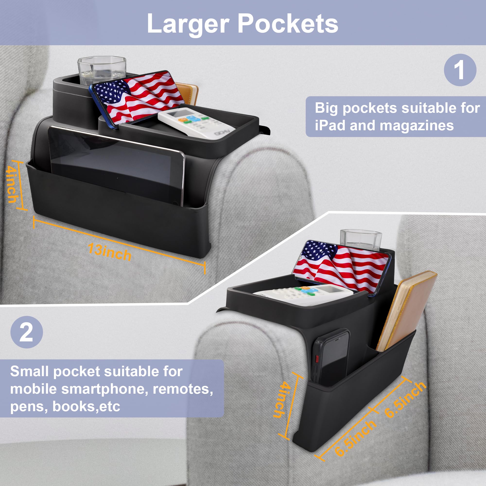 KindGa poches avec télécommande et téléphone pour organisation pratique