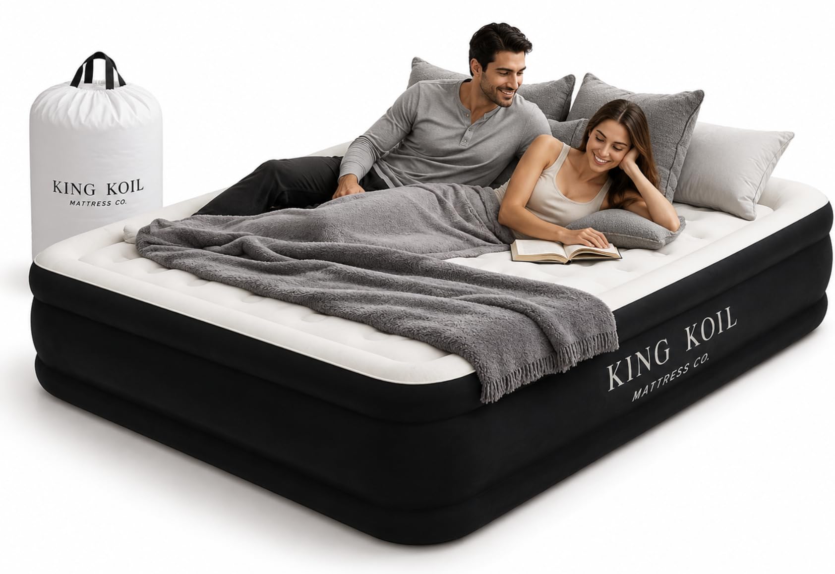 King Koil sac de rangement compact après dégonflage pour transport facile