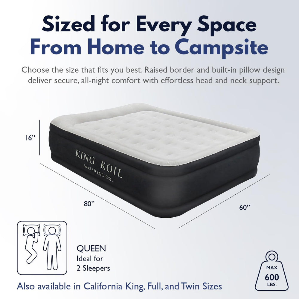 King Koil matelas dégonflé et replié pour rangement compact pratique