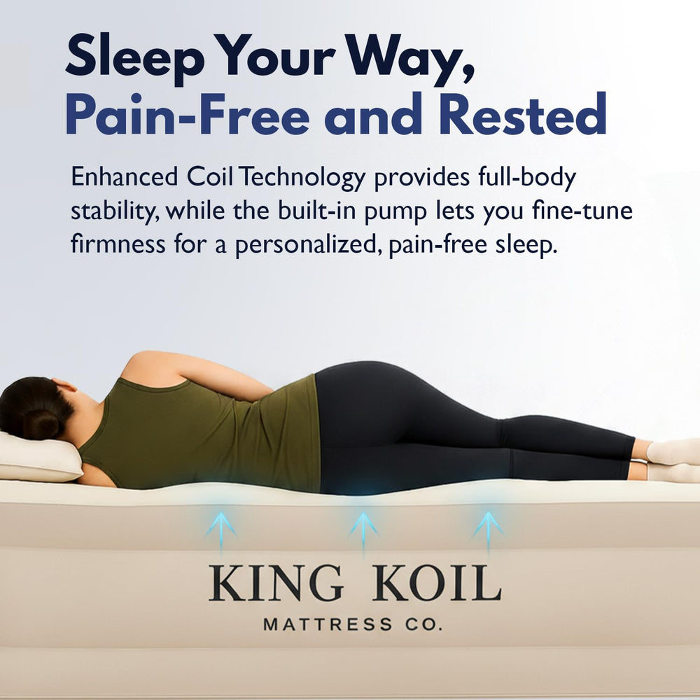 King Koil matelas en usage dans une chambre, aspect hôtelier et sommeil amélioré