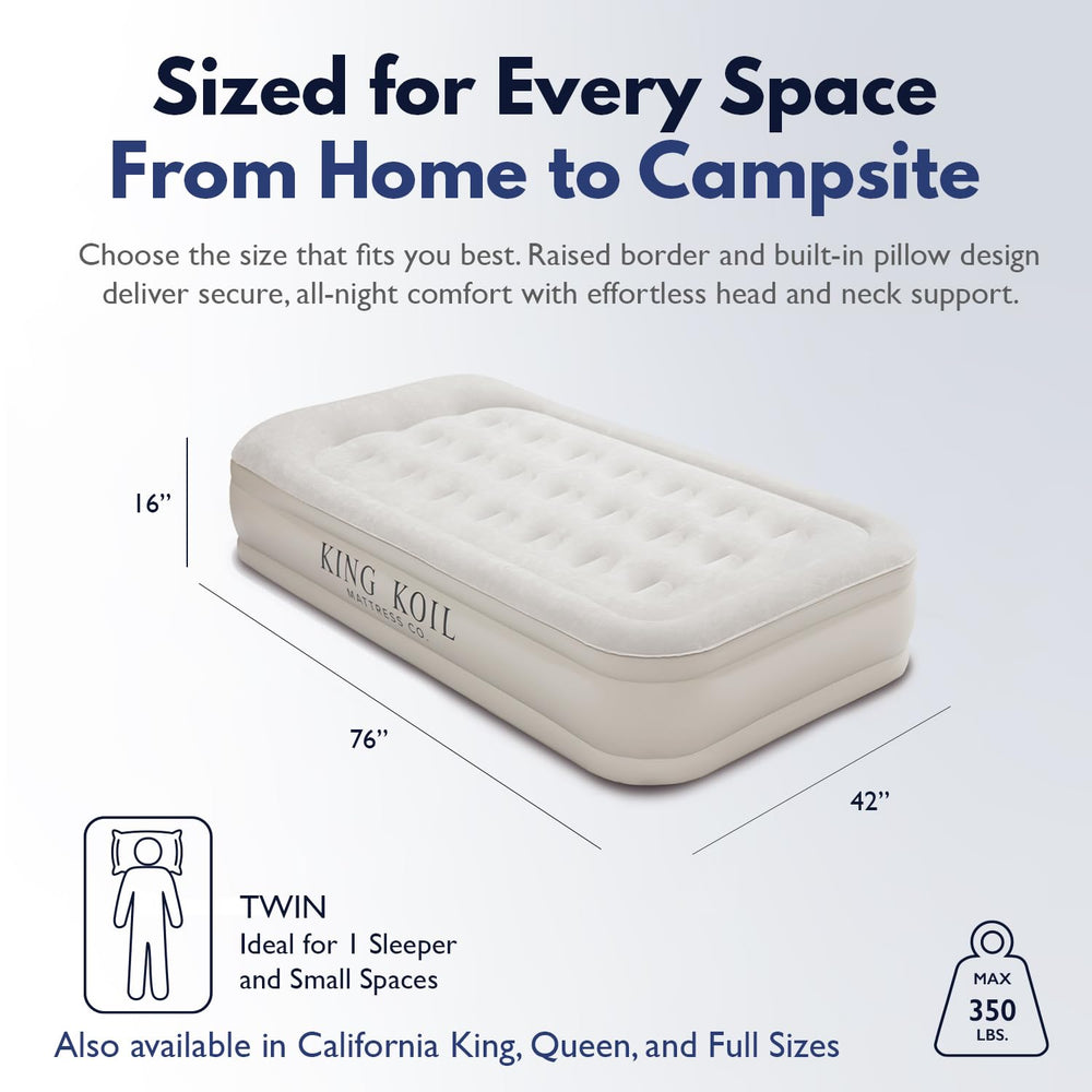 King Koil surface floquée détail tactile, toucher doux et antidérapant confortable