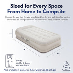 King Koil surface floquée détail tactile, toucher doux et antidérapant confortable