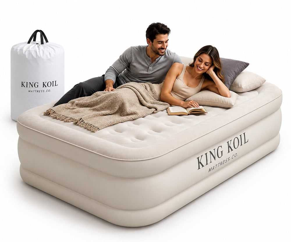 King Koil coupe intérieure coil-beam montrant structure de soutien, stabilité durable