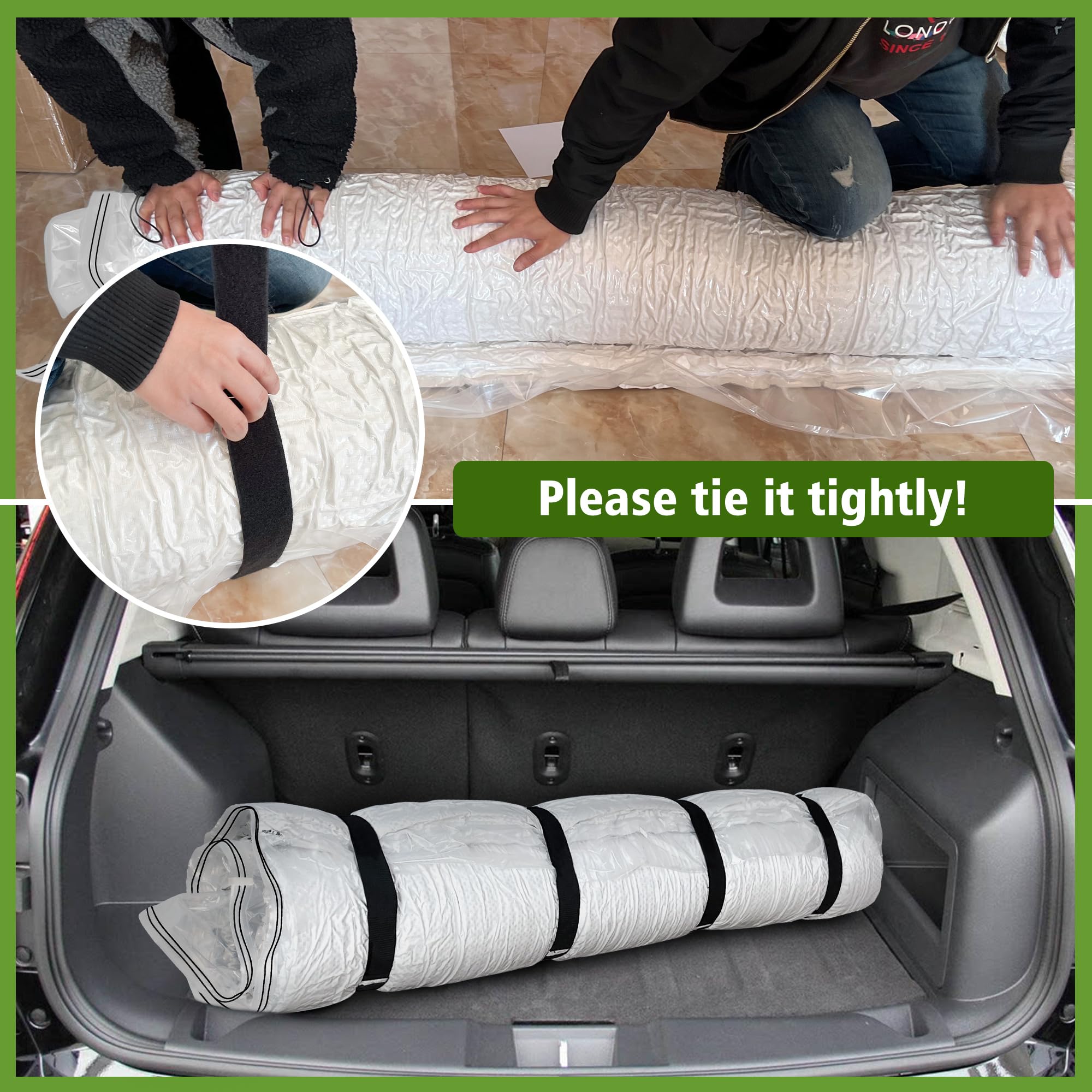 King Mattress Vacuum Bag quatre sangles utilisées pour rouler et maintenir matelas