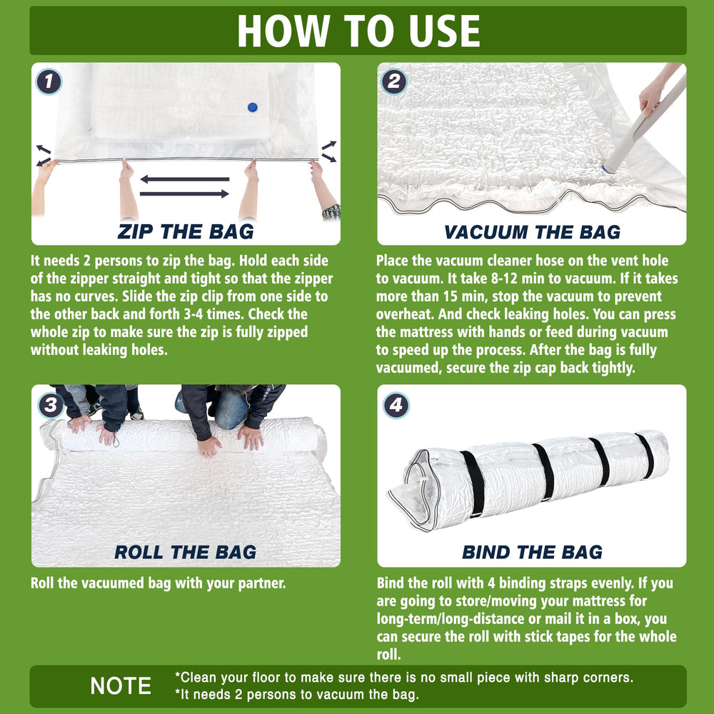 King Mattress Vacuum Bag valve et double zip assurant étanchéité prolongée