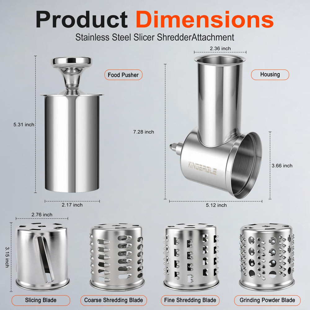 KINGEAGLE quatre cônes de coupe inox montrant variantes pour aliments