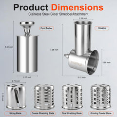 KINGEAGLE quatre cônes de coupe inox montrant variantes pour aliments
