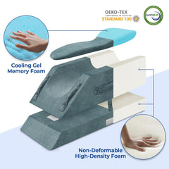 KingPavonini coussin en usage sur un lit pour soutien et récupération