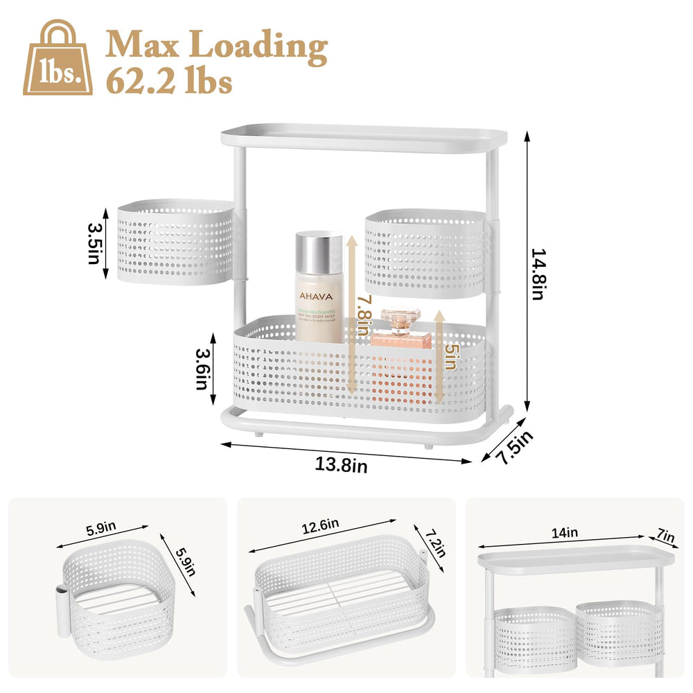 KINGRACK posé sur coiffeuse montrant organisation maquillage pratique