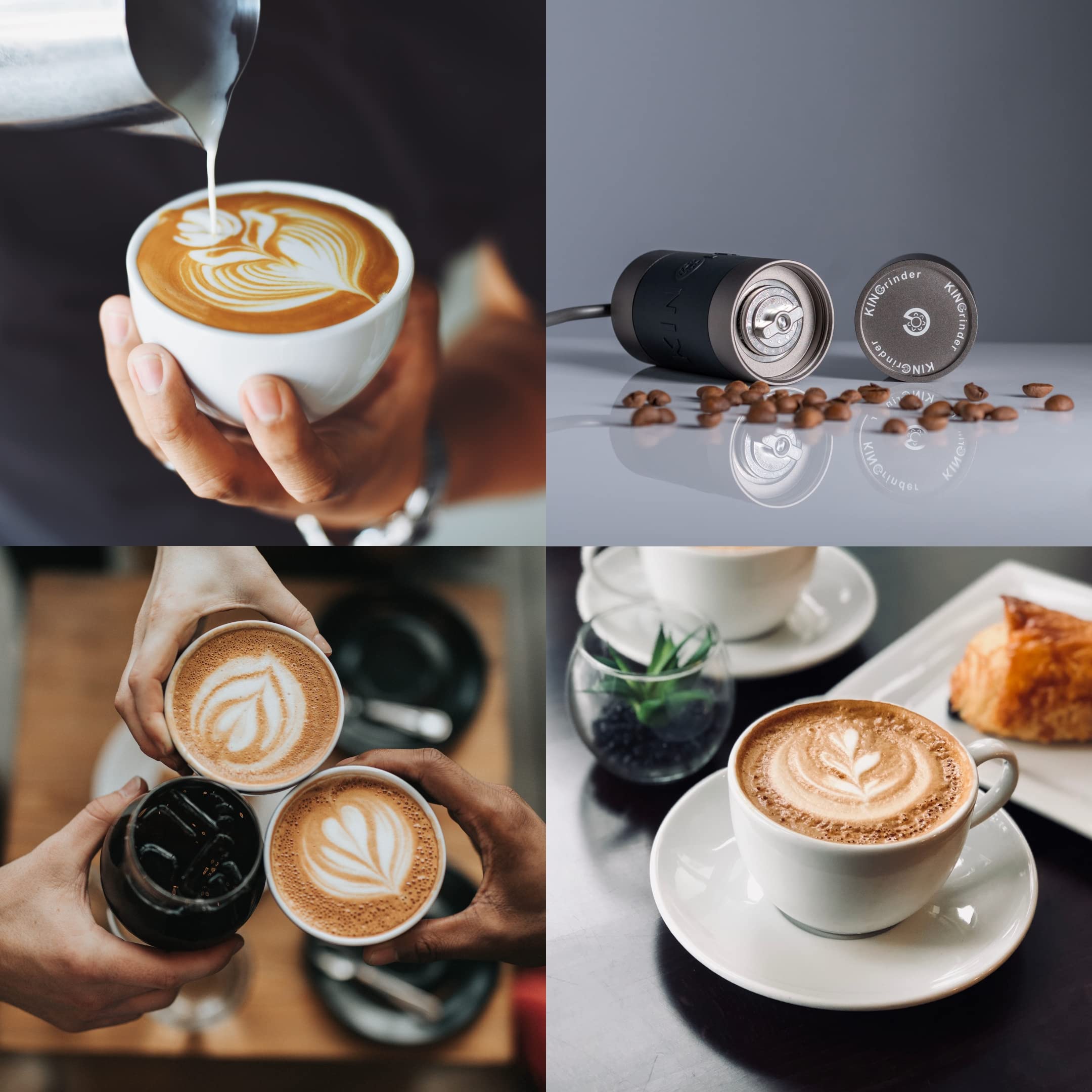 KINGrinder K1 à côté d'une tasse illustrant volume et échelle