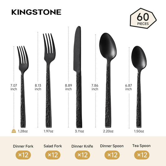 KINGSTONE gros plan sur martelage et finition noire met en valeur le design moderne