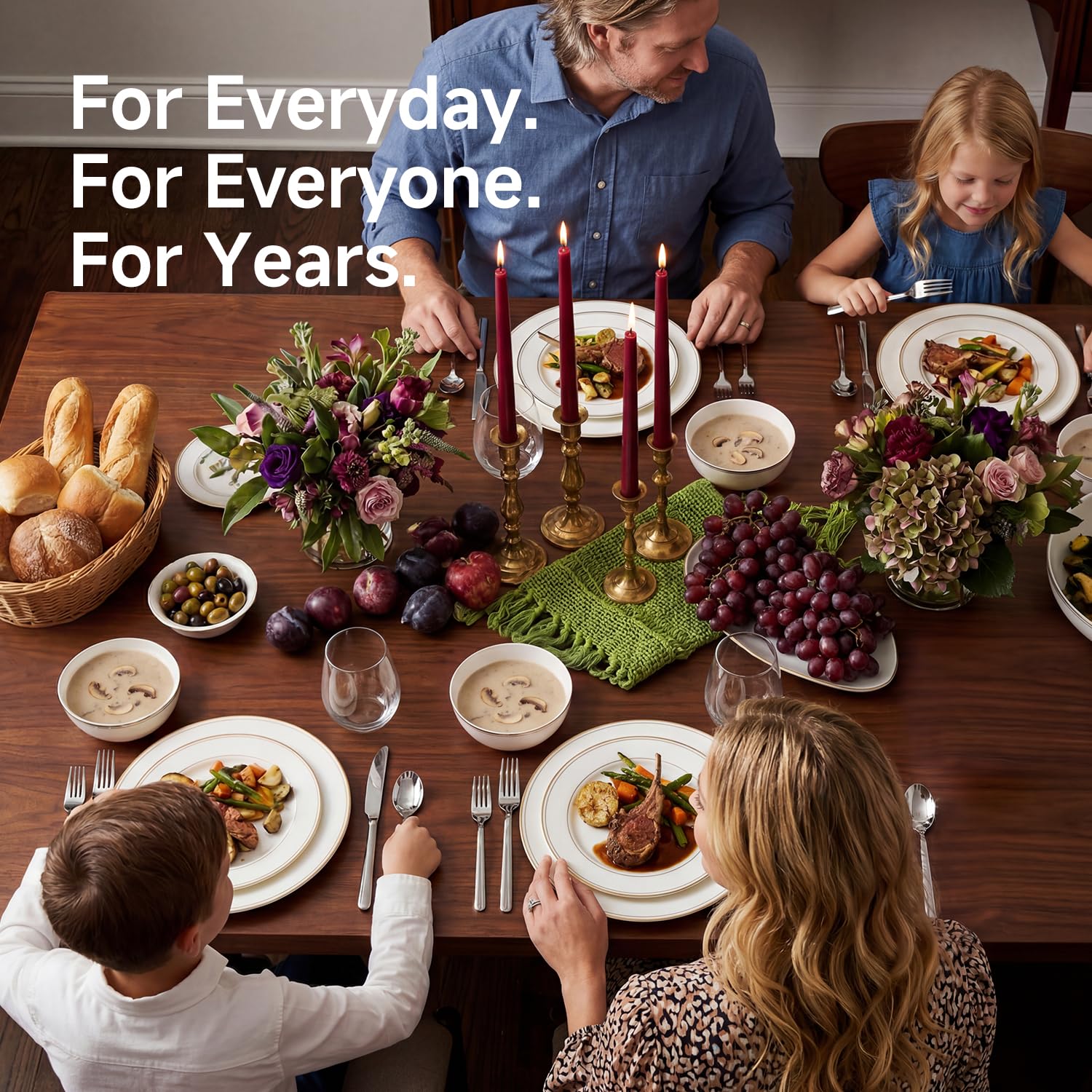 KINGSTONE couverts dressés sur table, belle harmonie de repas