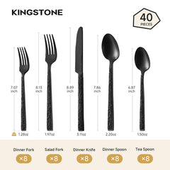KINGSTONE gros plan fini noir martelé montrant texture et élégance