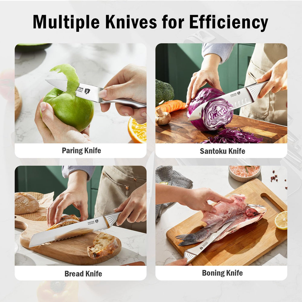 KINGSTONE trousse complète avec tous les couteaux et steak knives pratiques
