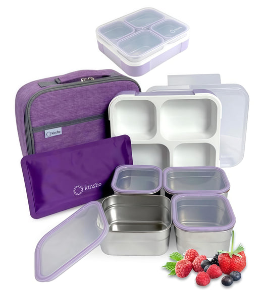 kinsho boîte bento vue de face montrant l'ensemble et la fermeture sécurisée
