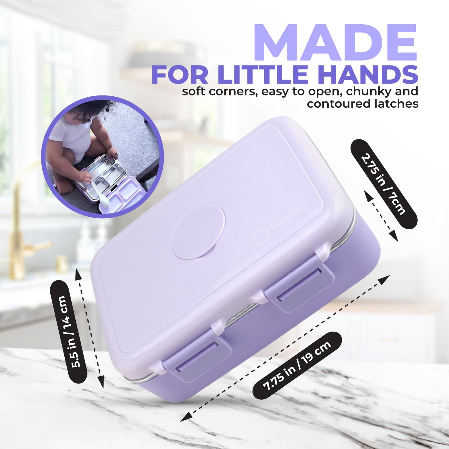 kinsho boîte bento en usage lors d'un repas d'enfant pratique et ludique