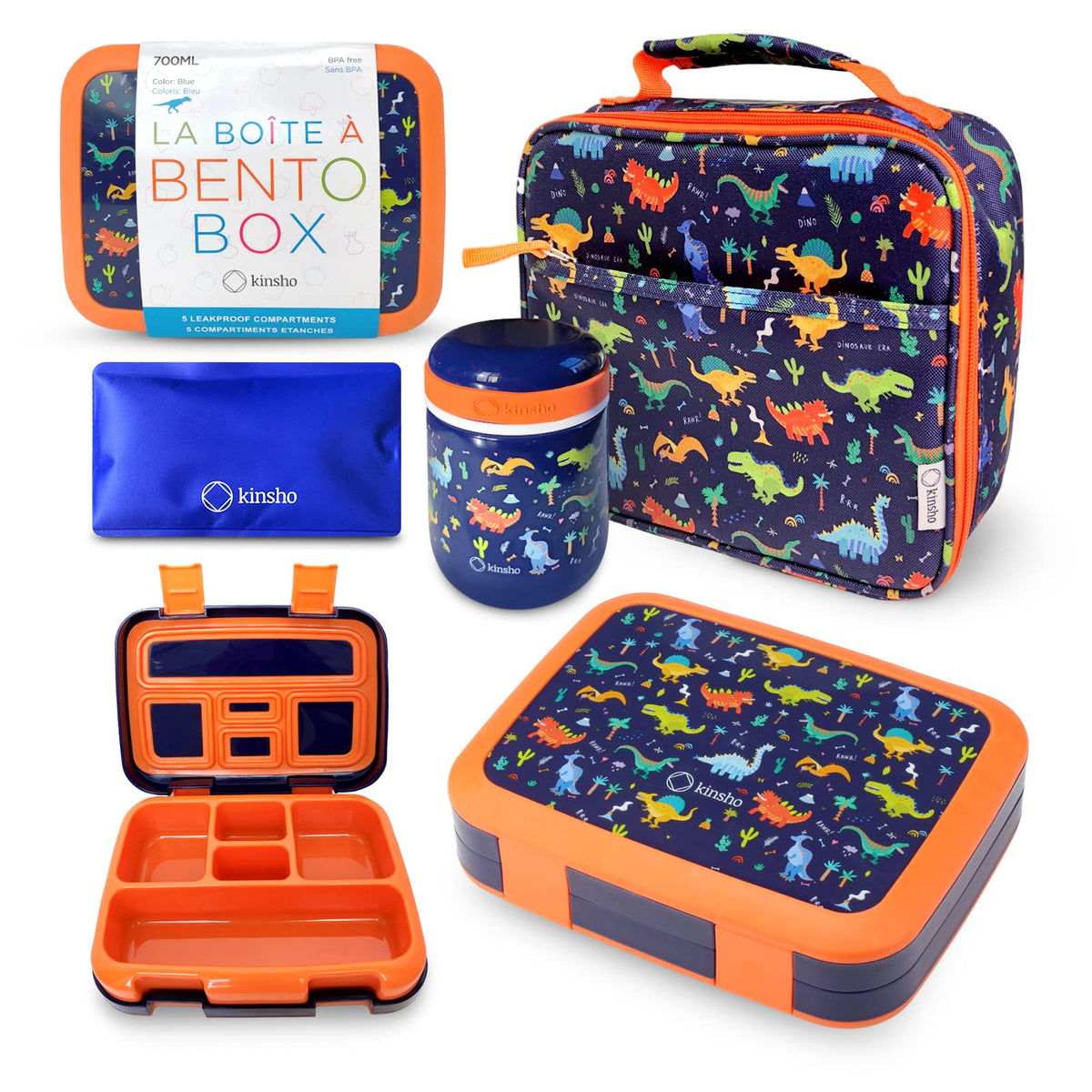kinsho boîte bento face avant montrant compartiments et fermeture pratique