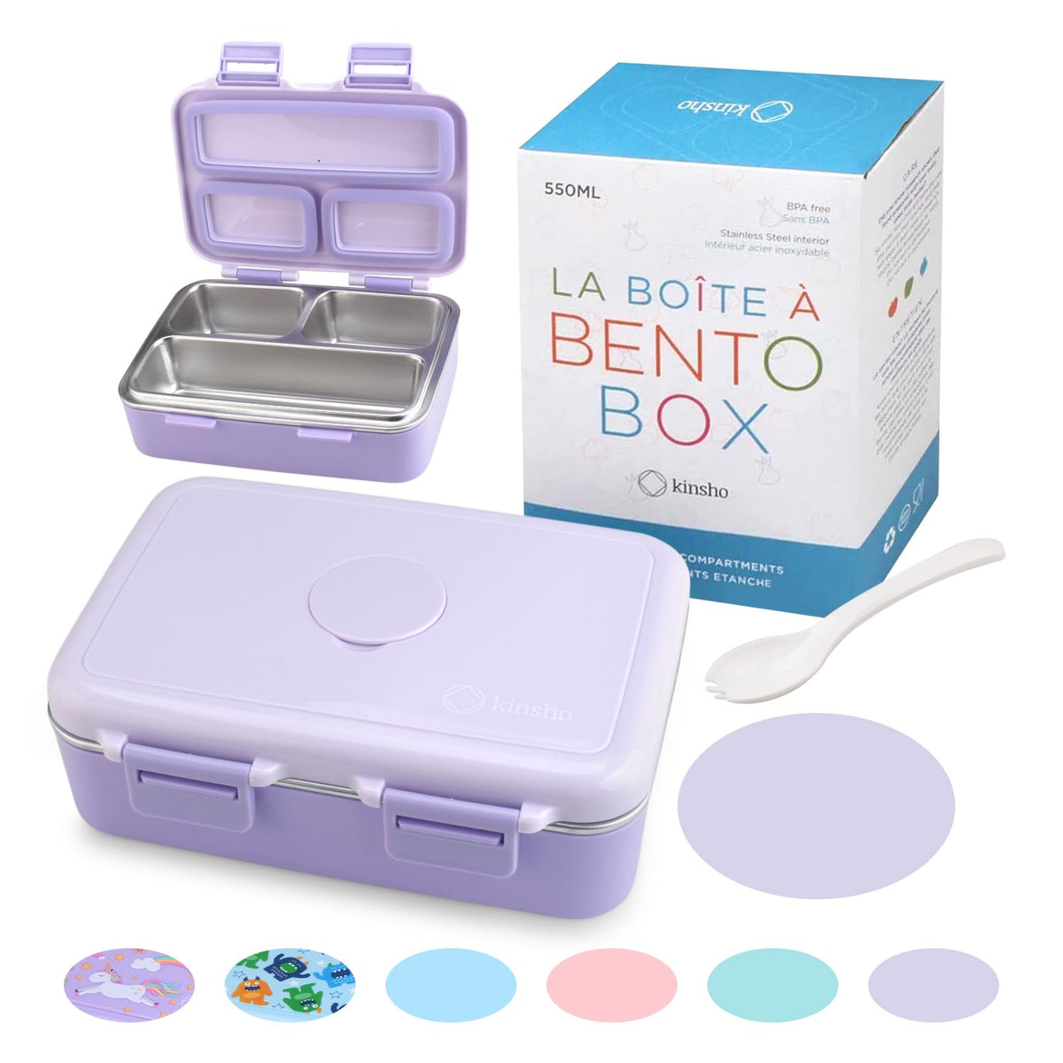 kinsho boîte bento vue face montrant verrouillage étanche pour transport sûr