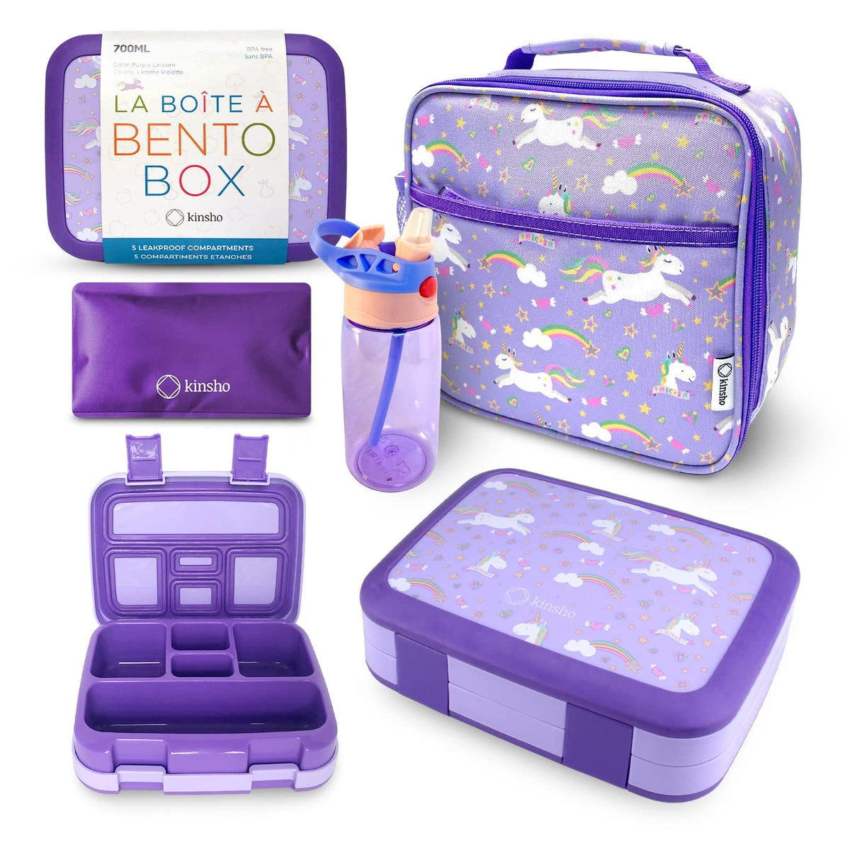 kinsho boîte licorne violette face montrant design attrayant et repérable