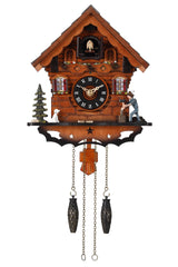 Kintrot vue avant de l'horloge coucou noire, décor authentique