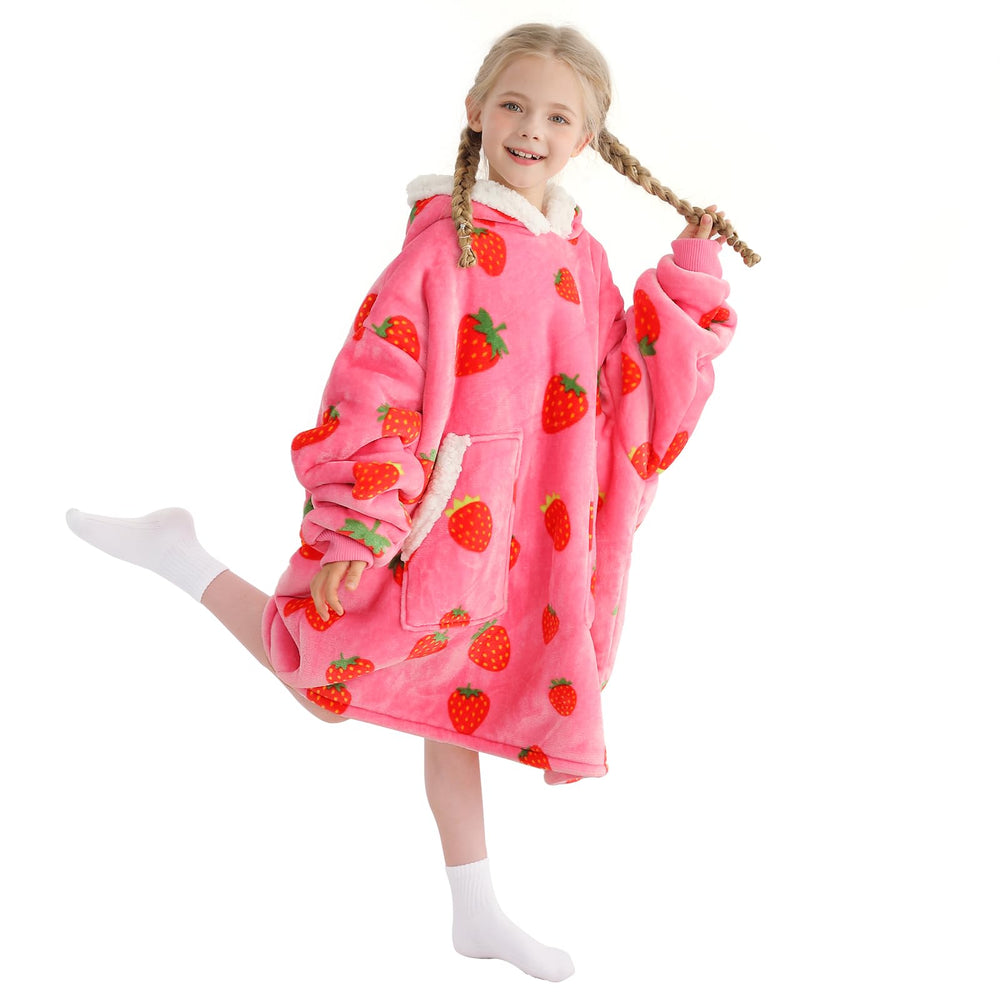 Kipswiza face avant de la couverture-pull fraise montrant coupe oversize et confort
