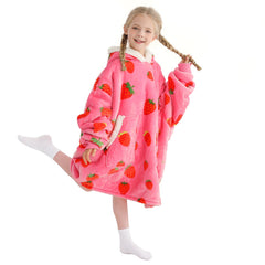 Kipswiza face avant de la couverture-pull fraise montrant coupe oversize et confort
