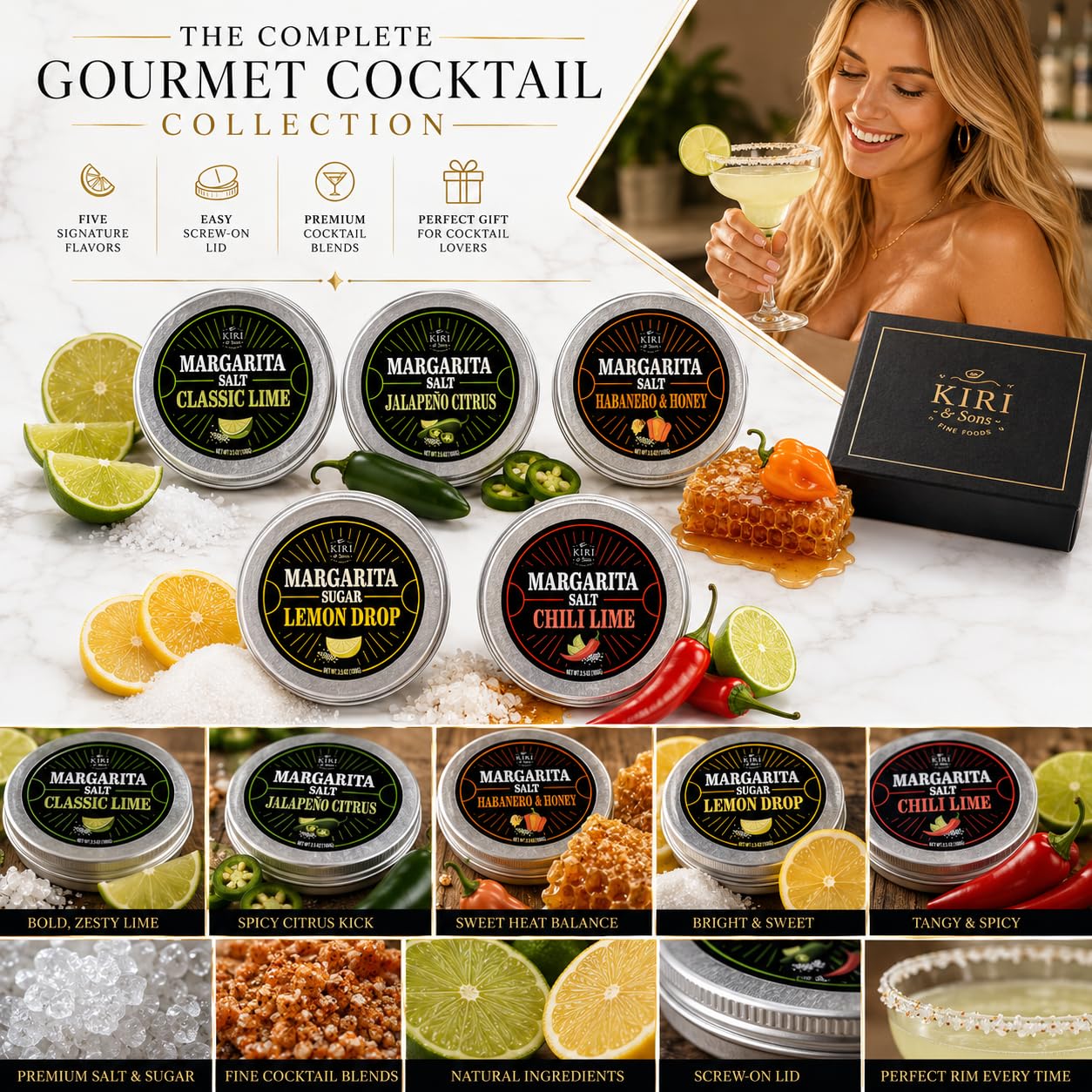 Kiri & Sons accumulation de couleurs des 5 mélanges pour choix visuel