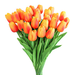 Kisflower lot de 30 tulipes rouges et jaunes vue d'ensemble, décoration sans entretien