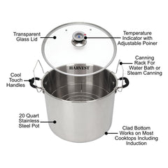 KITCHEN CROP couvercle en verre trempé avec indicateur de température pratique