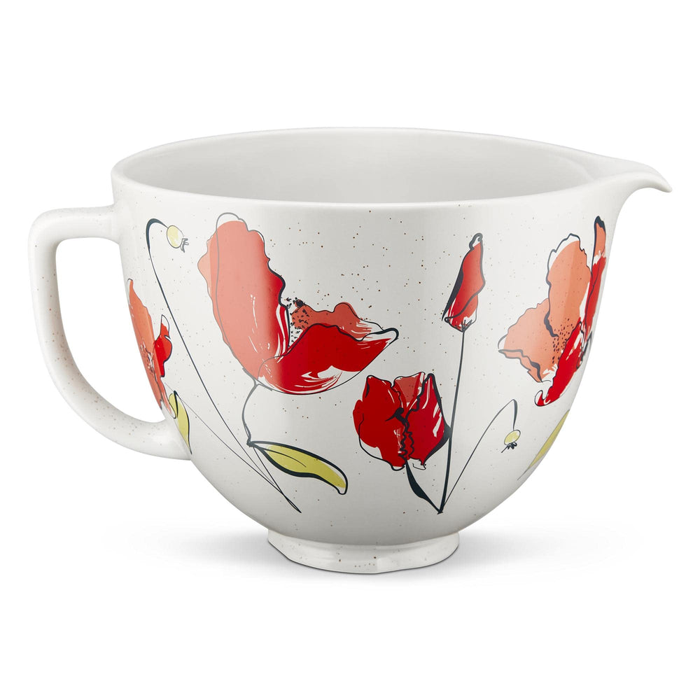 KitchenAid bol céramique Poppy face avant couleur coquelicot, apporte style au plan de travail