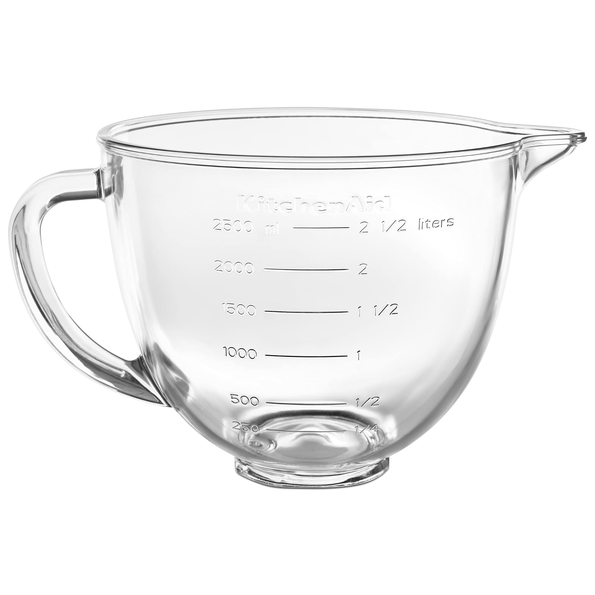 KitchenAid bol en verre face avant montrant la transparence et l’ajustement au robot