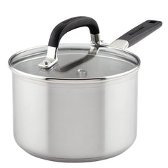 KitchenAid vue avant de la casserole inox montrant sa finition brossée et polyvalence