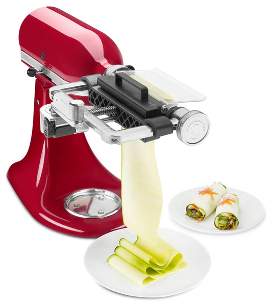 KitchenAid gros plan lame montrant finition métal durable et coupe régulière