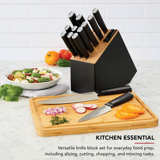 KitchenAid lame du couteau chef gros plan tranchant précis