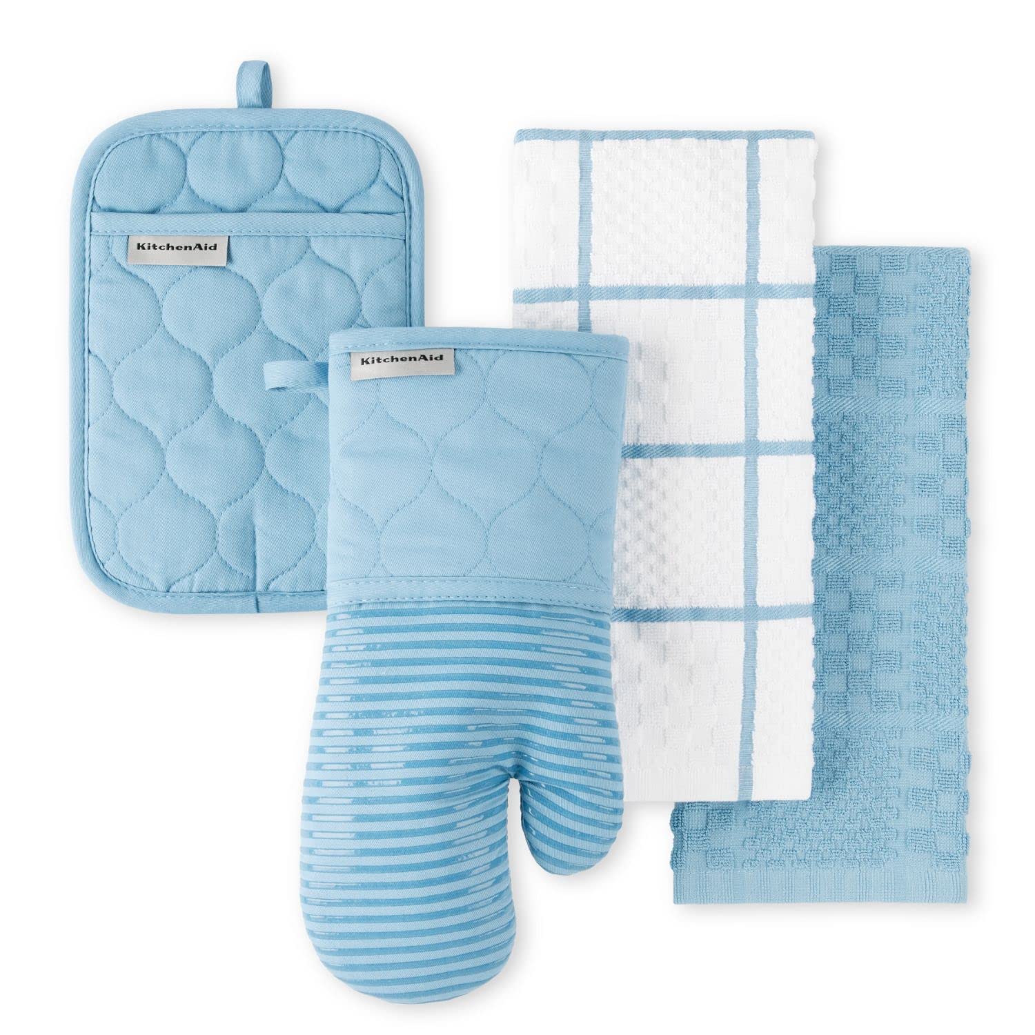 KitchenAid gant de four bleu velvet montrant protection et style